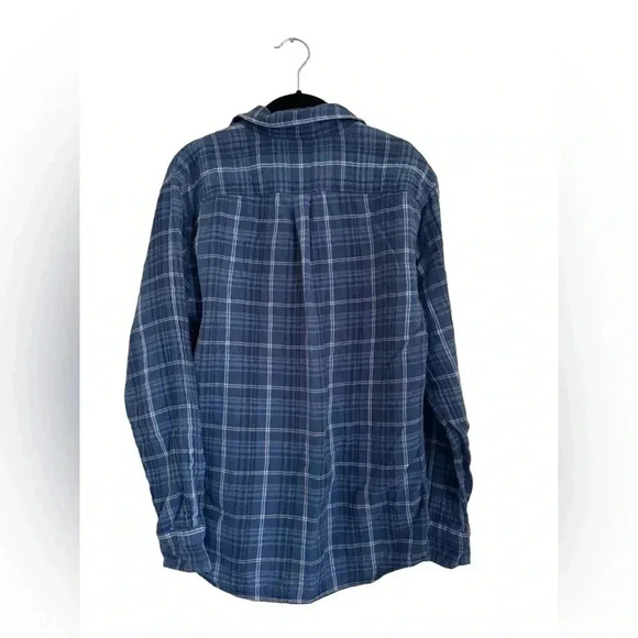 Peter millar Mens Mountainside Collection Cotton Flannel Shirt Blue/Blue Plaid - Picture 2 of 11